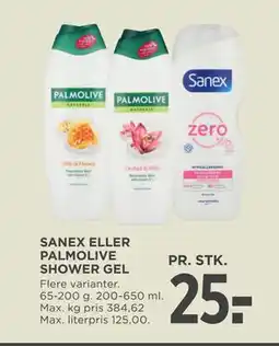 MENY SANEX ELLER PALMOLIVE SHOWER GEL tilbud