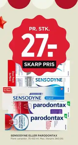 MENY SENSODYNE ELLER PARODONTAX tilbud