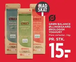 MENY GRØN BALANCE ØLLINGEGAARD ØKOLOGISK YOGHURT tilbud