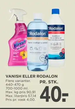 MENY VANISH ELLER RODALON tilbud