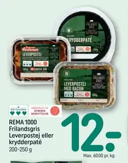 REMA 1000 REMA 1000 Frilandsgris Leverpostej eller krydderpaté tilbud