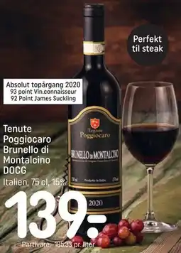 REMA 1000 Tenute Poggiocaro Brunello di Montalcino DOCG tilbud