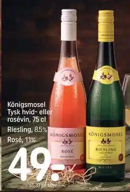 REMA 1000 Königsmosel Tysk hvid- eller rosévin, 75 cl tilbud