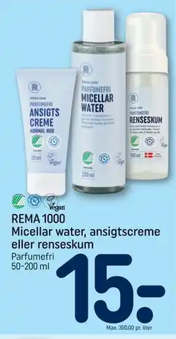 REMA 1000 REMA 1000 Micellar water, ansigtscreme eller renseskum tilbud