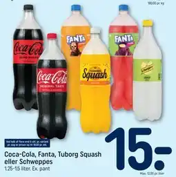 REMA 1000 Coca-Cola, Fanta, Tuborg Squash eller Schweppes tilbud