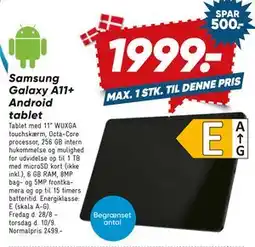 Bilka Samsung Galaxy A11+ Android tablet tilbud