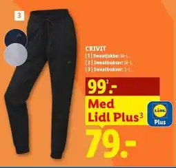 Lidl CRIVIT Sweatbukser tilbud