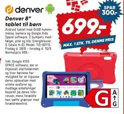 Bilka Denver 8” tablet til børn tilbud