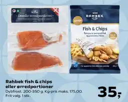 SuperBrugsen Rahbek Fish & Chips / ørredportioner tilbud