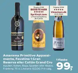 SuperBrugsen Amarama Primitivo Appassimento / Faustino I Gran Reserva / Catlin Grand Cru tilbud