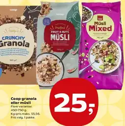 SuperBrugsen Coop granola eller müsli tilbud