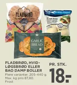 MENY Fladbrød, hvidløgsbrød eller bao damp boller tilbud