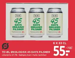 MENY To Øl økologisk 45 Days Pilsner (6 x 33 cl) tilbud