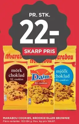 MENY MARABOU COOKIES, BROOKIE ELLER BROWNIE tilbud