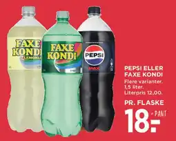 MENY Pepsi eller Faxe Kondi tilbud