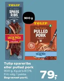 SuperBrugsen Tulip spareribs eller pulled pork tilbud