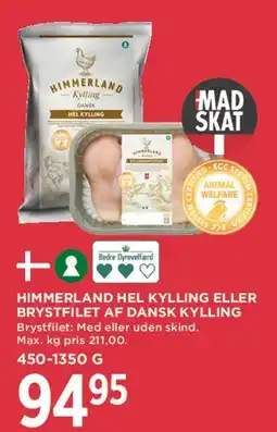 MENY Himmerland hel kylling eller brystfilet af dansk kylling tilbud