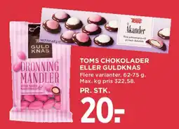MENY Toms chokolader eller Guldknas tilbud
