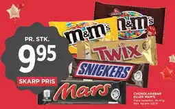 MENY Chokoladebar (M&M's, Twix, Snickers, Mars) tilbud