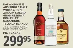 MENY Dalwhinnie 15 år, Ron Zacapa Solera Gran Reserva eller Casamigos Tequila Blanco tilbud