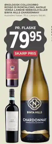 MENY Binya Hills Chardonnay tilbud