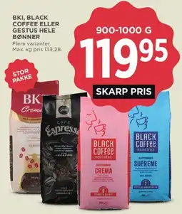 MENY BKI, Black Coffee eller Gestus hele bønner tilbud