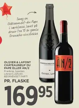 MENY Olivier & Lafont / Châteauneuf du Pape eller AN/2 tilbud