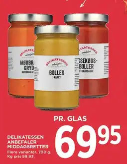 MENY Delikatessen middagsretter (pr. glas) tilbud