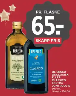 MENY De Cecco økologisk eller Classico ekstra jomfruolie tilbud