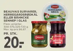 MENY Beauvais survarer / Bähncke sennep i glas tilbud