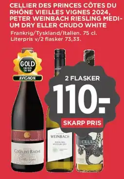 MENY 2 flasker tilbud - Cellier des Princes / Weinbach Riesling tilbud