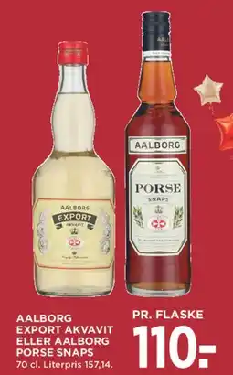 MENY Aalborg Export Akvavit eller Aalborg Porse Snaps tilbud