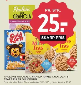 MENY Paulúns granola / morgenmadsprodukter tilbud