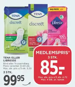 MENY Tena eller Libresse tilbud
