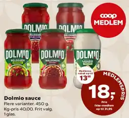 Kvickly Dolmio sauce tilbud