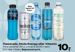 Kvickly Powerade, State Energy eller Vitamin tilbud