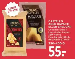 MENY Castello Aged Havarti eller Cheddar tilbud