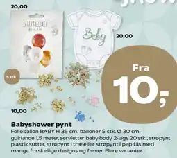 Kvickly Babyshower pynt tilbud