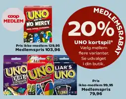 Kvickly UNO kortspil tilbud