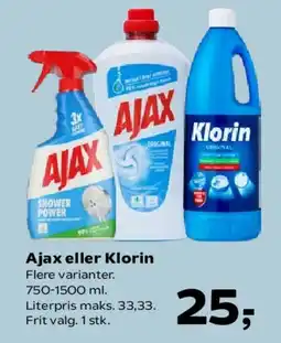 Kvickly Ajax eller Klorin tilbud