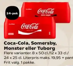 SuperBrugsen Coca-Cola, Somersby, Monster eller Tuborg tilbud