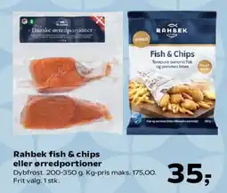 Kvickly Rahbek fish & chips eller ørredportioner tilbud