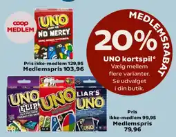 SuperBrugsen UNO kortspil tilbud