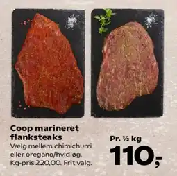 Kvickly Coop marineret flanksteaks tilbud