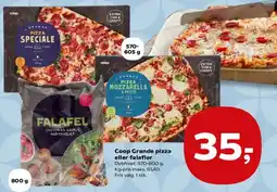 Kvickly Coop Grande pizza eller falafler tilbud