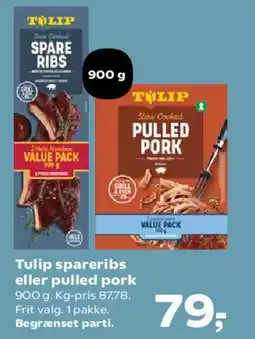 Kvickly Tulip spareribs eller pulled pork tilbud