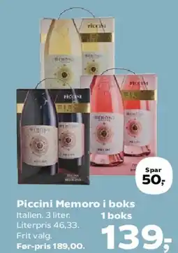 Kvickly Piccini Memoro i boks tilbud