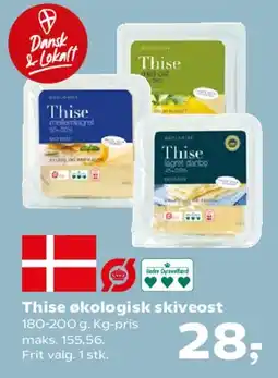 Kvickly Thise økologisk skiveost tilbud