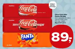 Kvickly Coca‑Cola eller Fanta 24‑pak tilbud