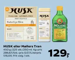Kvickly HUSK eller Møllers Tran tilbud